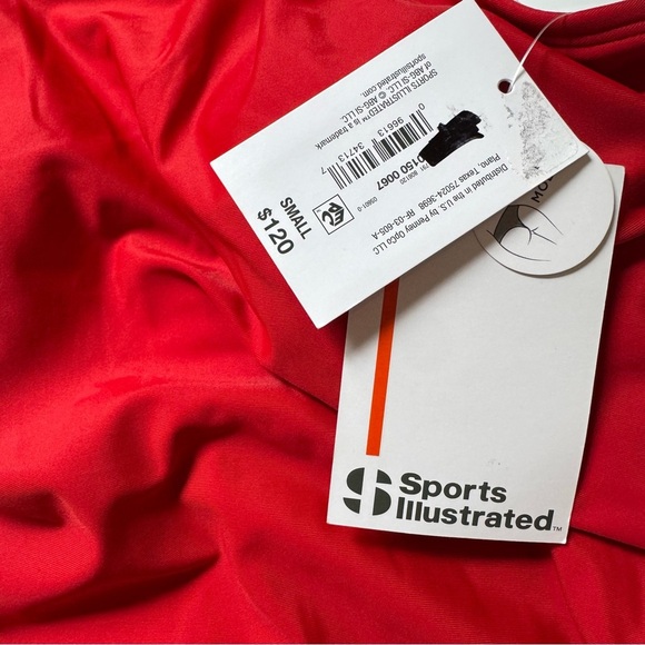 Sports Illustrated Red High Neck One Piece Swimsuit T Back Size S - Picture 6 of 6